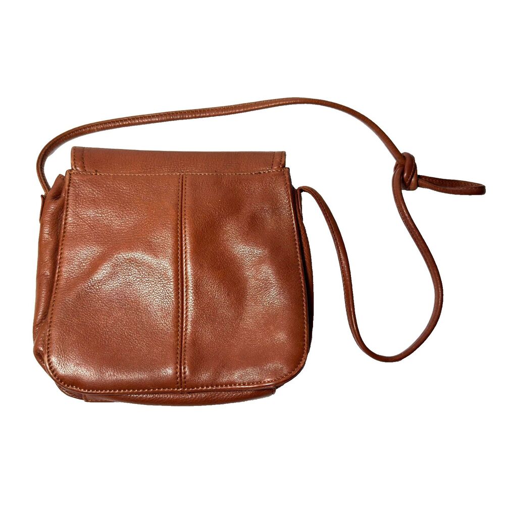 Vtg Fossil American Classic 75082 Brown Leather Crossbody Flap Bag Purse EUC - Picture 2 of 13
